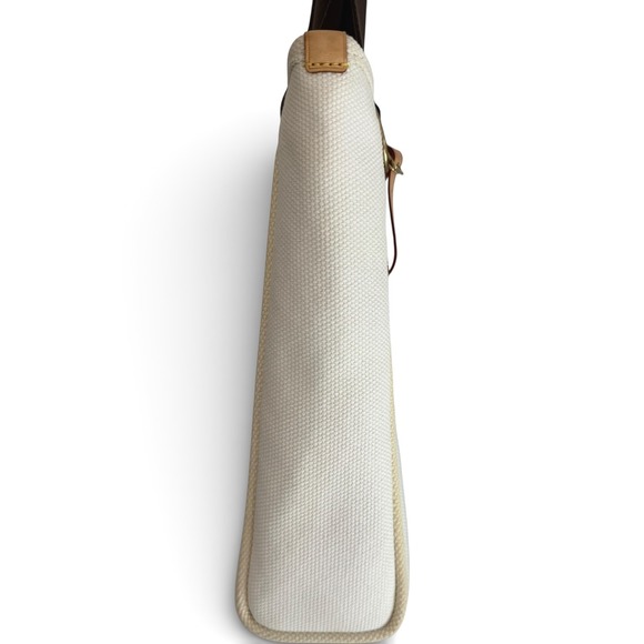 Louis Vuitton Antigua Cabas PM Sailcloth Canvas Tote Ivory Brown Leather Studded - Picture 8 of 14